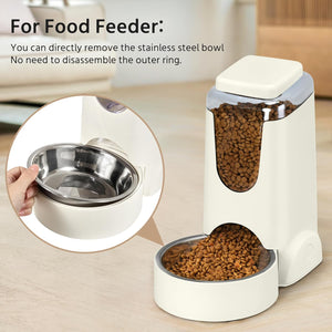 2-Pack Automatic Cat Feeder & Water Dispenser Set - Stainless Steel, Gravity-Fed for Small to Medium Pets