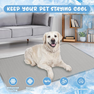 Washable Summer Dog Cooling Mat - Ice Silk, Self-Cooling Pad for Dogs & Cats