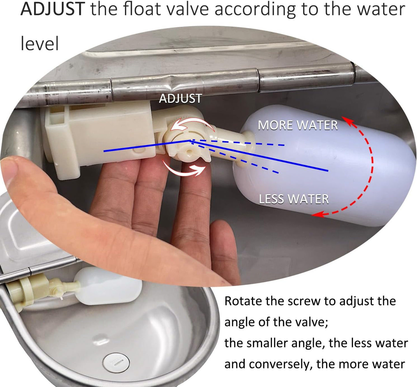 Automatic Water Bowl Dispenser for Dog Large Size Stainless-Steel Waterer Feeder Self Filling Trough for Poultry and Livestock