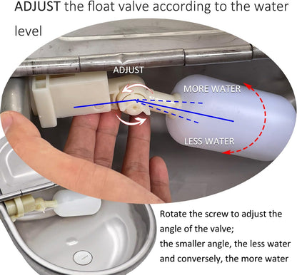 Automatic Water Bowl Dispenser for Dog Large Size Stainless-Steel Waterer Feeder Self Filling Trough for Poultry and Livestock