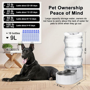 Stainless Steel Pet Waterer - Automatic BPA-Free Water Feeder, 8L Capacity with Two Caps & Filters