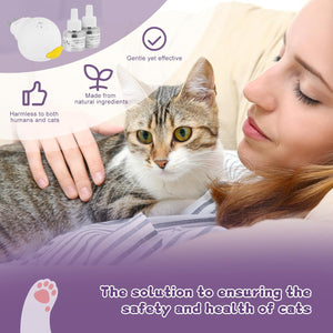 Cat Calming Diffuser 60 Day Starter-Kit Cat Calming Diffuser Effectively Relieve Anxiety Stress Reduce Fighting and Scratching Calm Relaxing 48ml /Bottle Fits All Cats