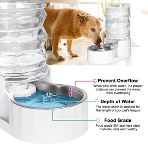 Stainless Steel Pet Waterer - Automatic BPA-Free Water Feeder, 8L Capacity with Two Caps & Filters