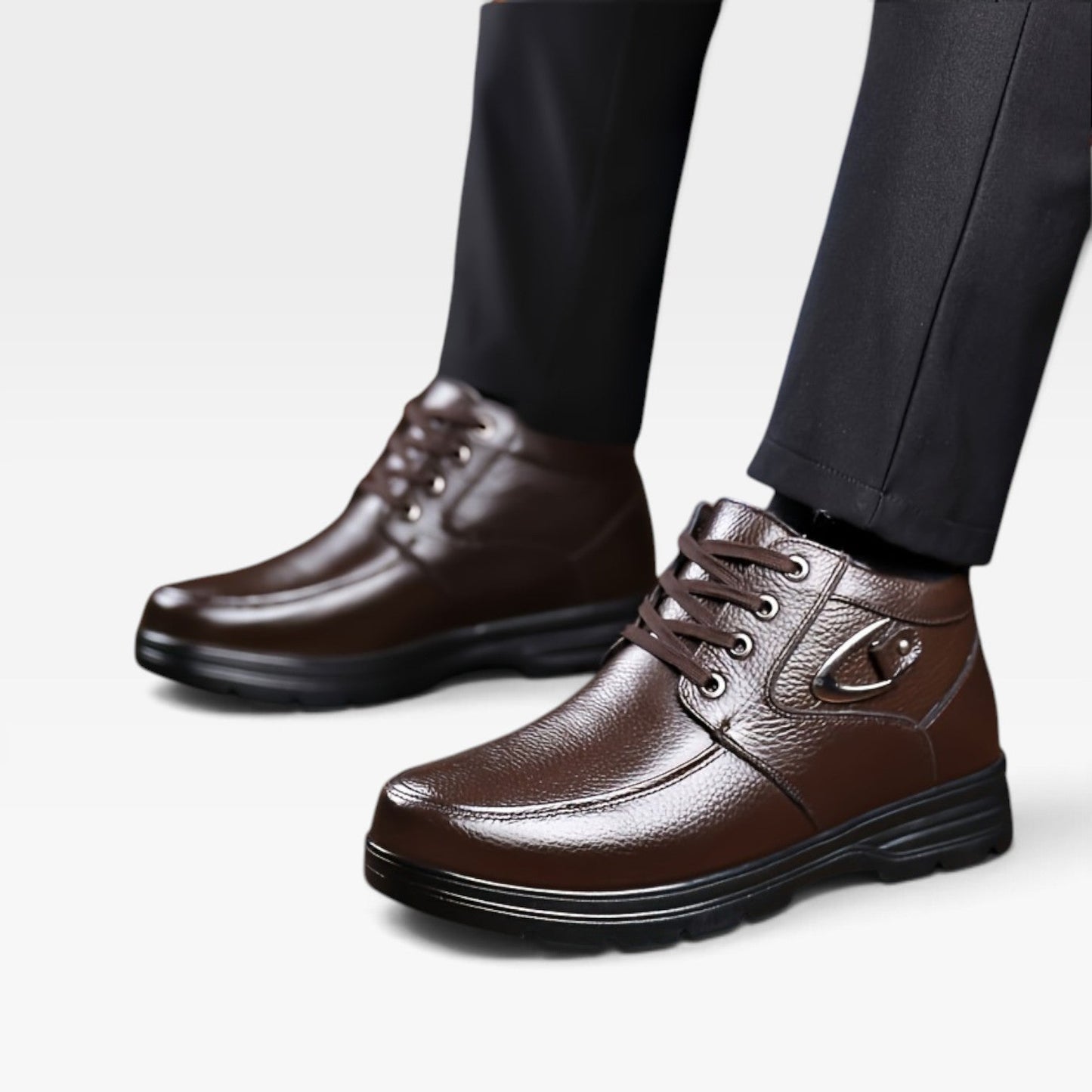 Men's Genuine Leather Lace-Up Boots