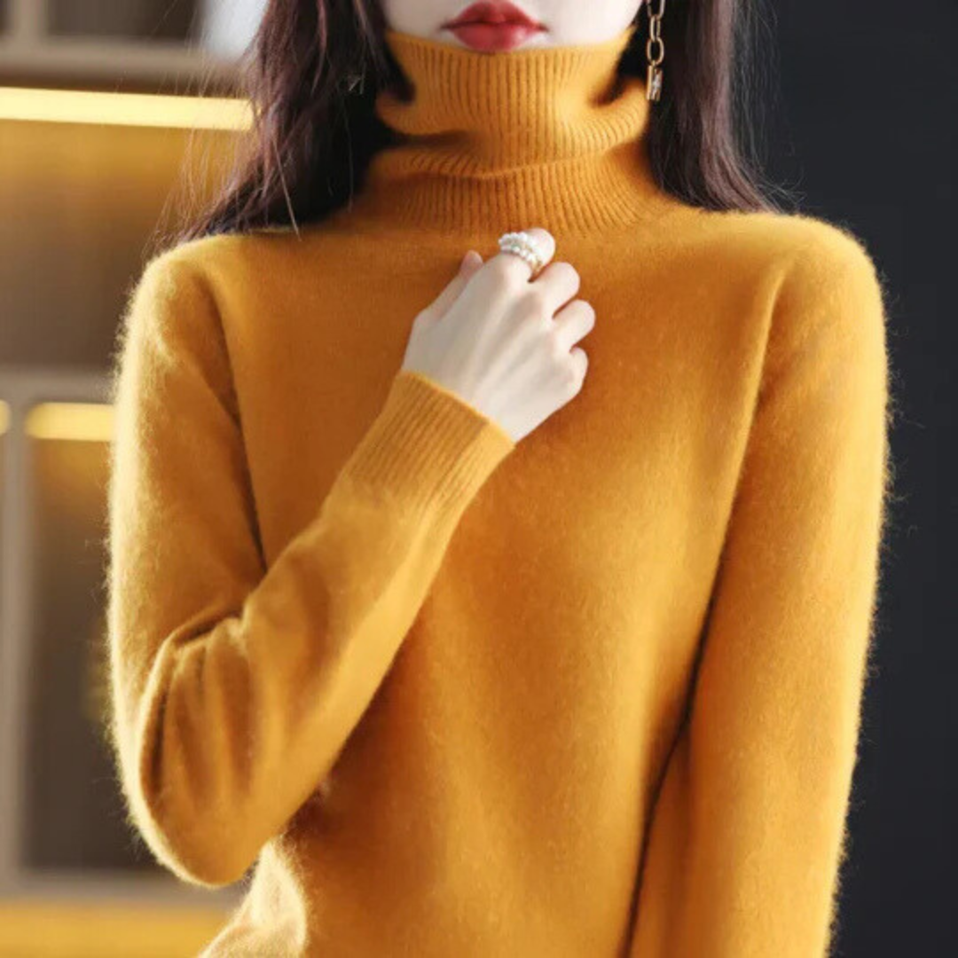 High Neck Cashmere Sweater for Women