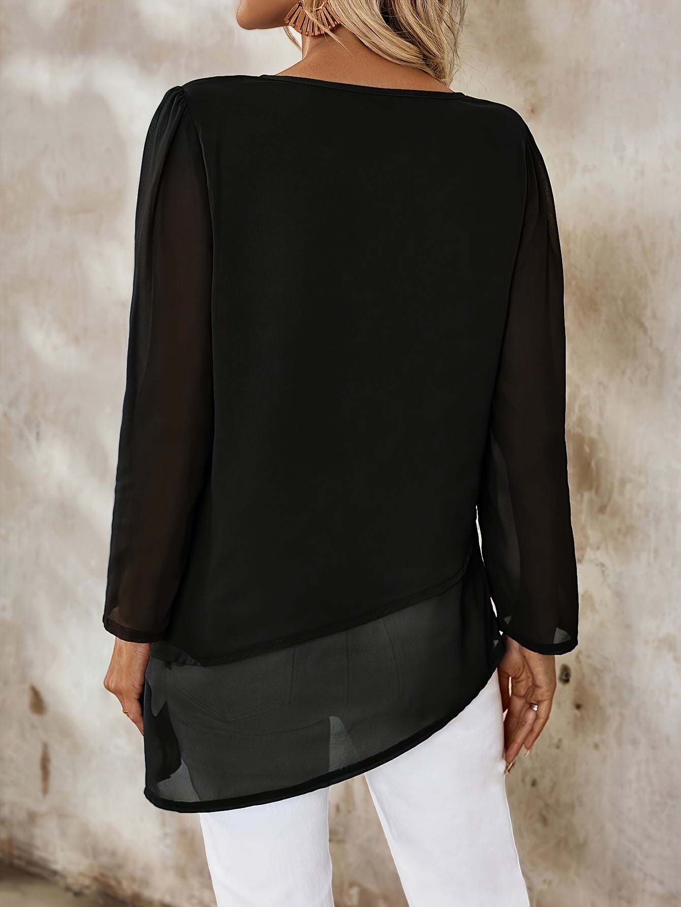 Annika | Double-Layer Chiffon Blouse