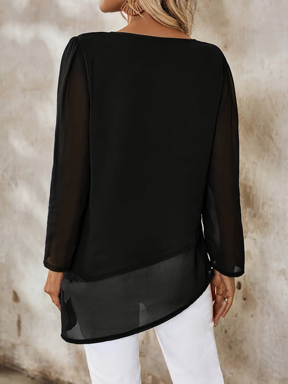 Women's Double-Layer Chiffon Blouse