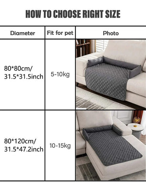 Dog Sofa Bed Cushion Pet Soft Lounger - Washable Plaid Mat Pad Couch Cover