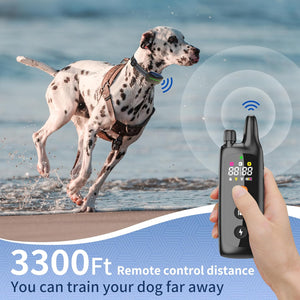 Dog Training Shock Collar - IP67 Waterproof Electric Dog Bark Collar with Remote