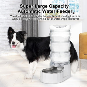 Stainless Steel Pet Waterer - Automatic BPA-Free Water Feeder, 8L Capacity with Two Caps & Filters