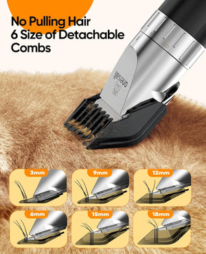 Cat Hair Trimmer, Quiet Cat Clippers for Matted Hair, Cordless Cat Grooming Kit with Comb