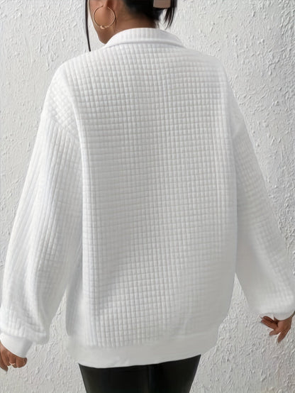 Women's Quarter-Zip Textured Sweatshirt