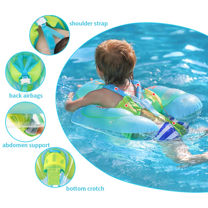 Baby Swim Float with Sunshade Canopy | Safety Buckle, Quick-Drying & Ideal for Infants 3-24 Months