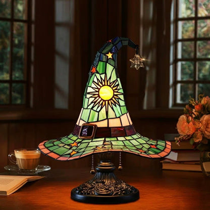 Stained Glass Witch Hat Lamp