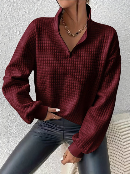Women's Quarter-Zip Textured Sweatshirt