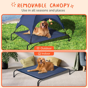 Outdoor Dog Bed with Canopy, XL Elevated Dog Bed, Dog Cot