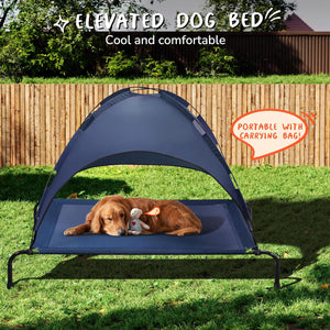 Outdoor Dog Bed with Canopy, XL Elevated Dog Bed, Dog Cot