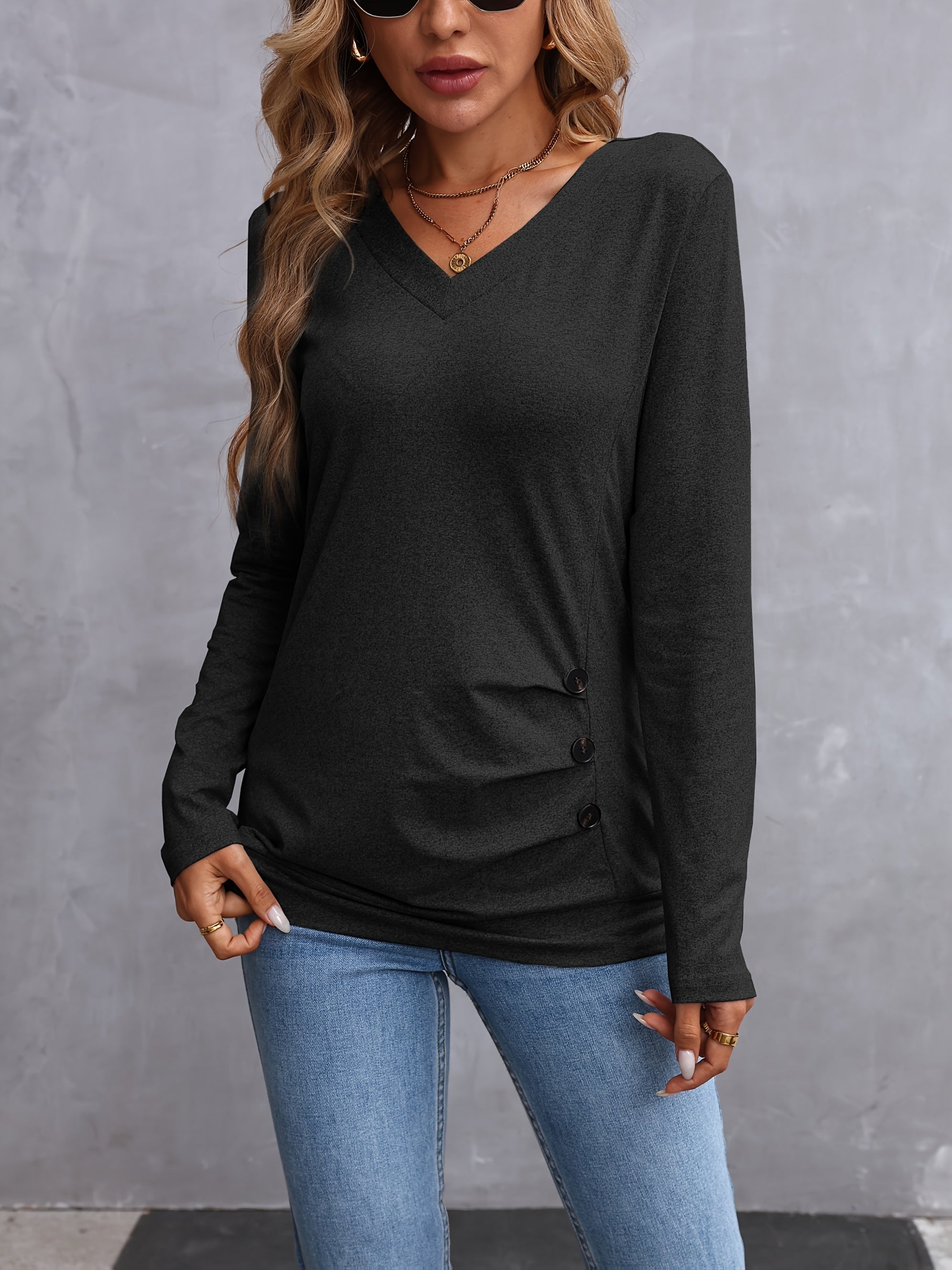 Marlowe | V-Neck Long Sleeve Top