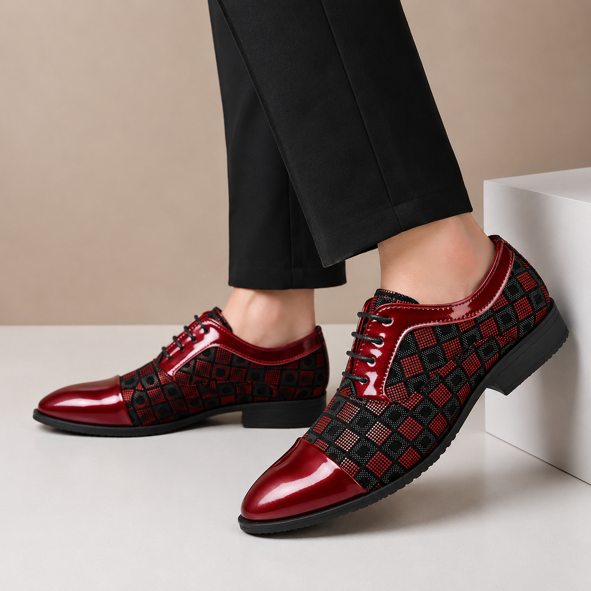 Valente | Men's Patterned Genuine Leather Shoes