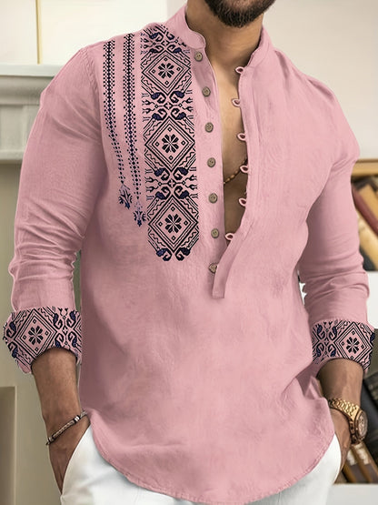 Men's Long Sleeve Henley Shirt
