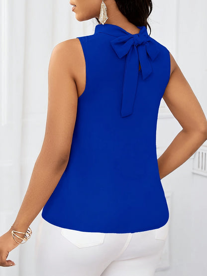 Women's Sleeveless Mock Neck Blouse