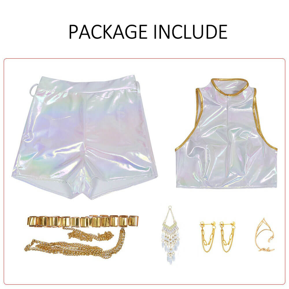 KPop Rumi Costume Shinny PU Leather "What It Sound Like" Rumi Cosplay Outfit
