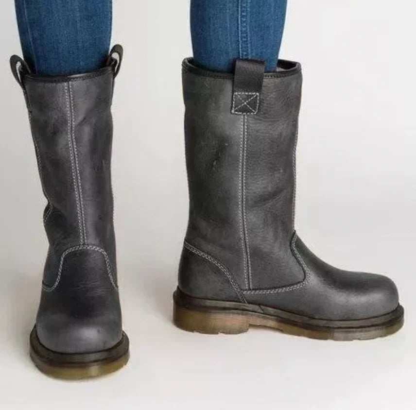 Una | Lined Leather Winter Boots