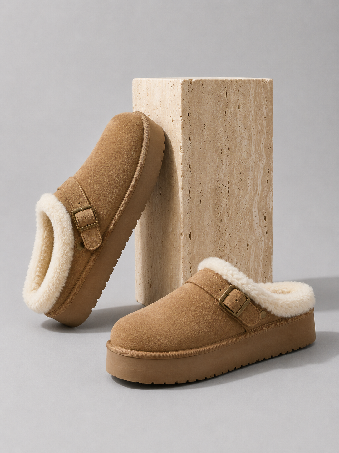 Elina | Lined Buckle Platform Clogs