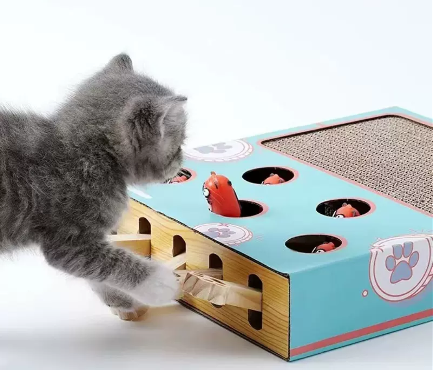 Cat Whack-a-Mole Toy & Scratching Board