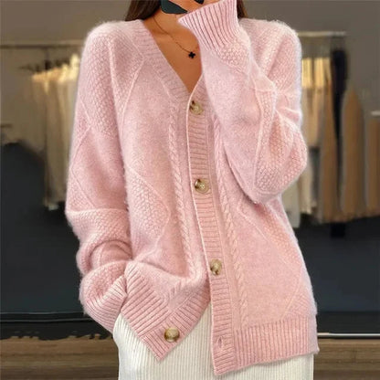 Meridian | Button-Front Diamond Knit Cardigan