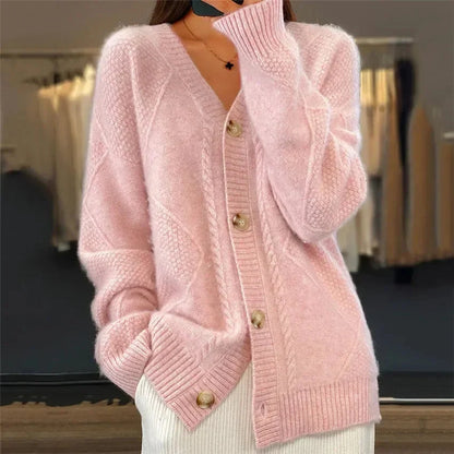 Meridian | Button-Front Diamond Knit Cardigan