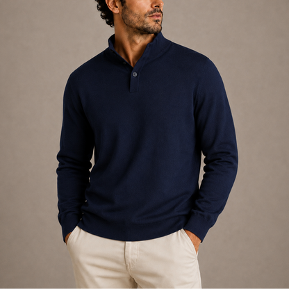 Garrick | Long Sleeve Knit Polo Sweater