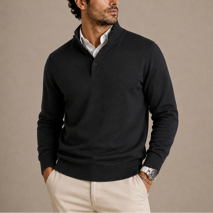Garrick | Long Sleeve Knit Polo Sweater