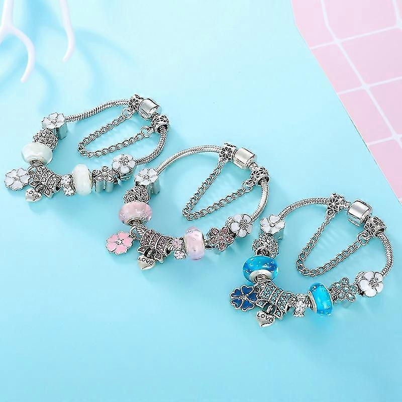 Elegant Floral Charm Bracelet | 925 Sterling Silver with Nature-Inspired Design | Timeless Accessory for Everyday Elegance 6