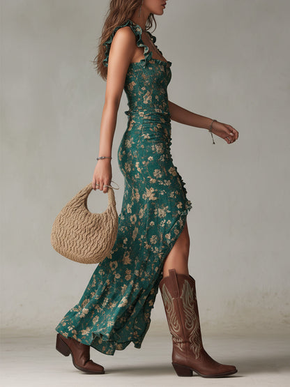 Elena | Women's Summer Boho Floral Maxi Dress