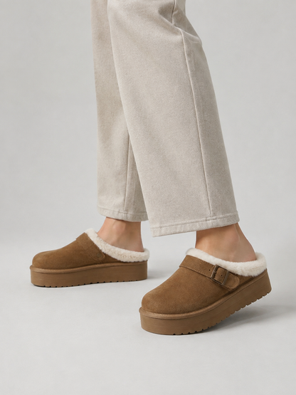 Elina | Lined Buckle Platform Clogs