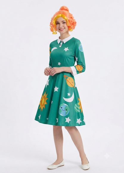 Ms Frizzle Costume Dress - Magic School Bus Solar System Swing Dress