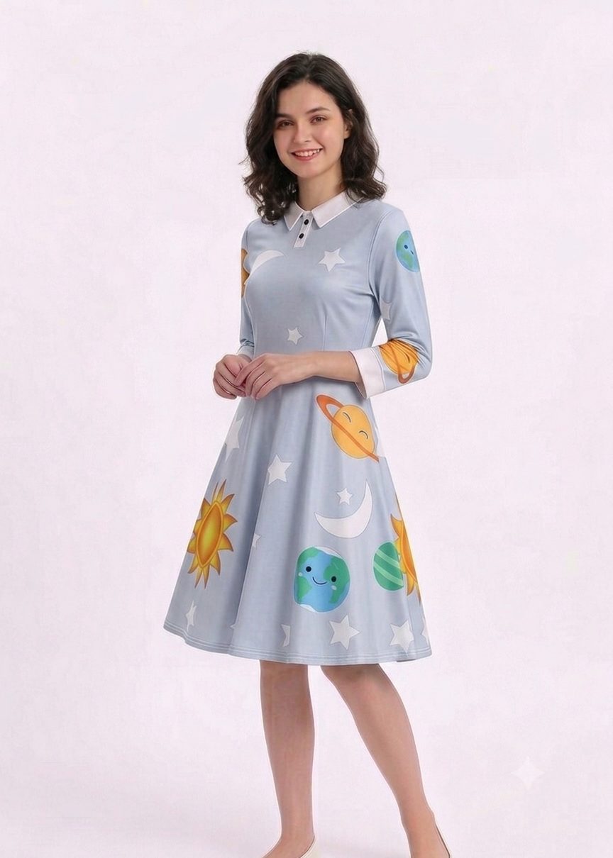 Ms Frizzle Costume Dress - Magic School Bus Solar System Swing Dress