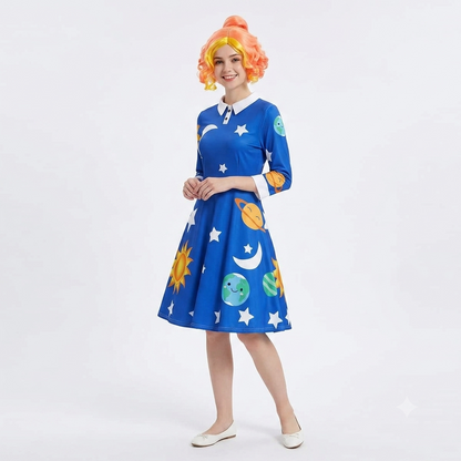 Ms Frizzle Costume Dress - Magic School Bus Solar System Swing Dress