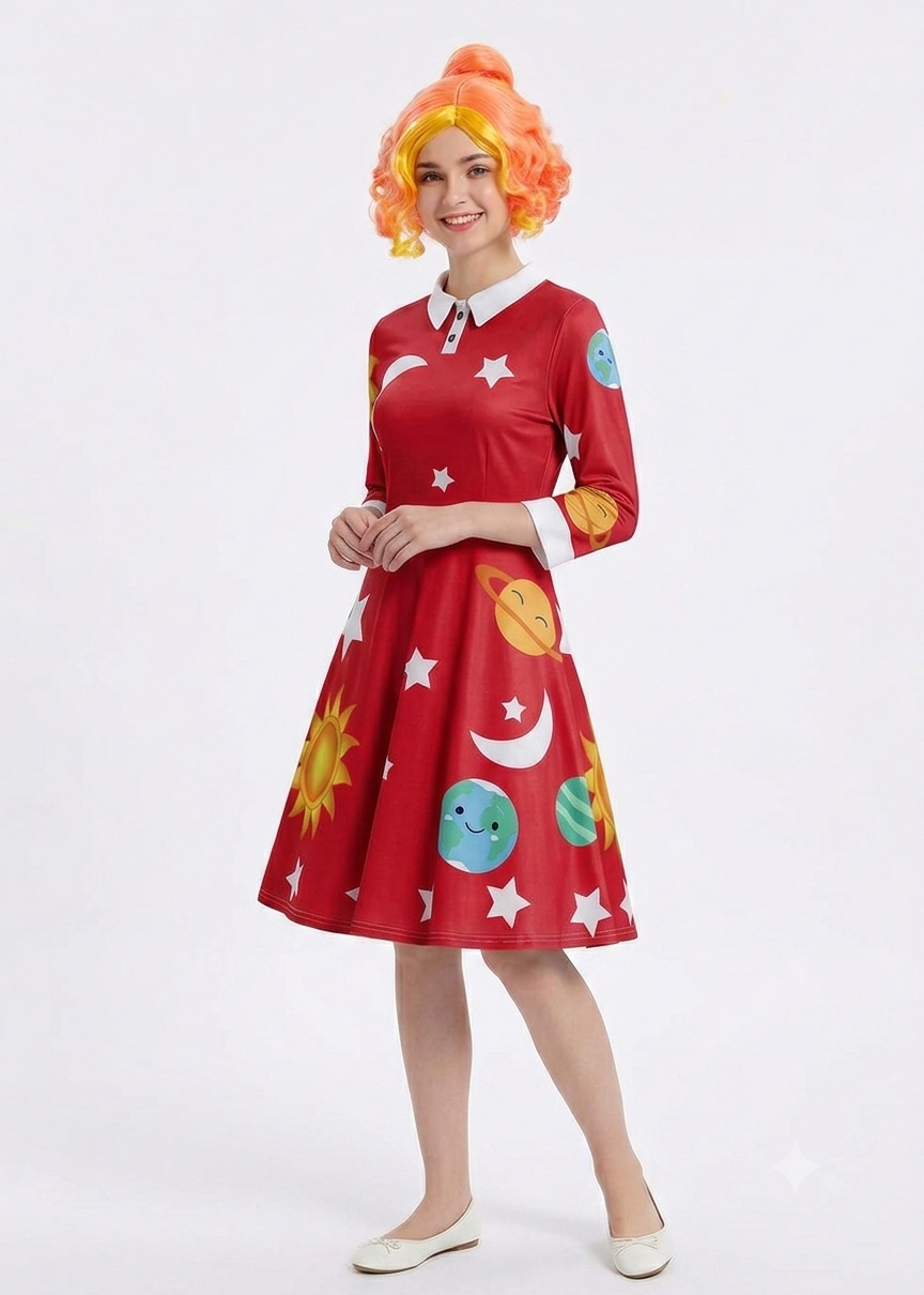 Ms Frizzle Costume Dress - Magic School Bus Solar System Swing Dress