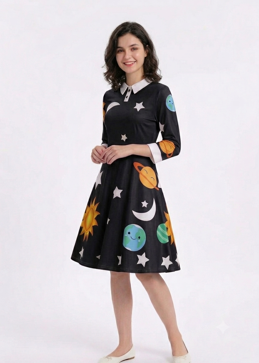 Ms Frizzle Costume Dress - Magic School Bus Solar System Swing Dress