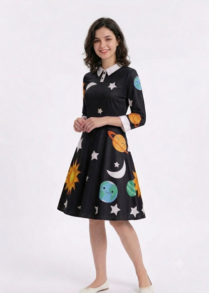Ms Frizzle Costume Dress - Magic School Bus Solar System Swing Dress