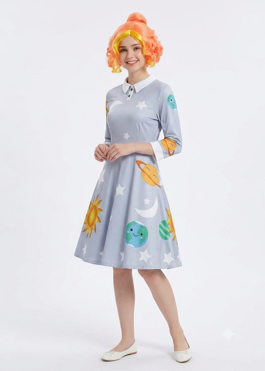 Ms Frizzle Costume Dress - Magic School Bus Solar System Swing Dress