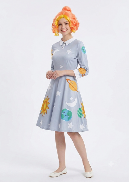 Ms Frizzle Costume Dress - Magic School Bus Solar System Swing Dress