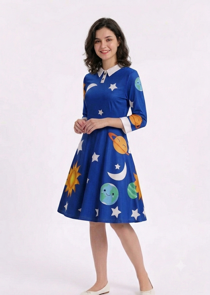 Ms Frizzle Costume Dress - Magic School Bus Solar System Swing Dress