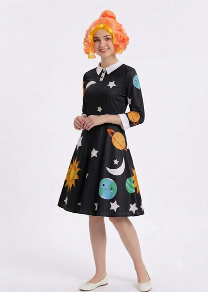 Ms Frizzle Costume Dress - Magic School Bus Solar System Swing Dress