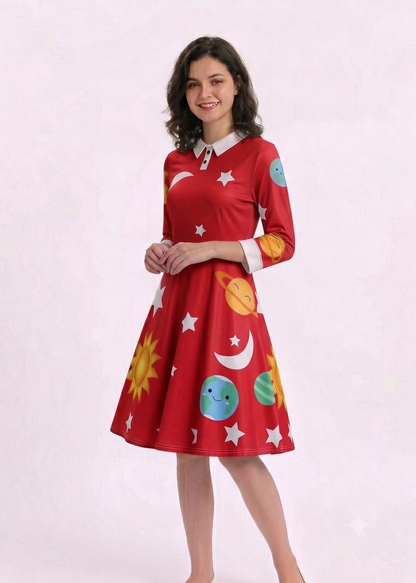 Ms Frizzle Costume Dress - Magic School Bus Solar System Swing Dress