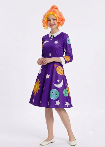 Ms Frizzle Costume Dress - Magic School Bus Solar System Swing Dress