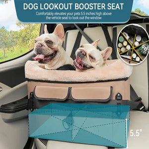 Dog Car Seat Pet Travel Car Booster Seat with Safety Belt