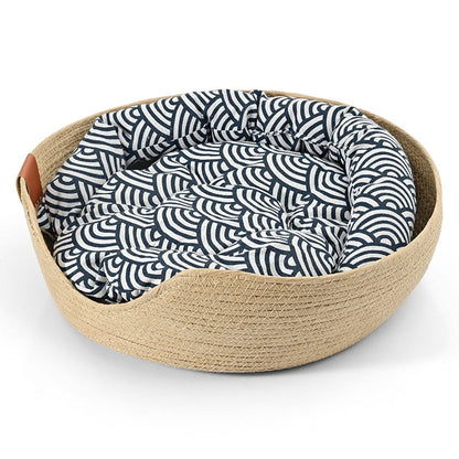 Handmade Bamboo Wicker Small Dog & Cat Sofa Bed